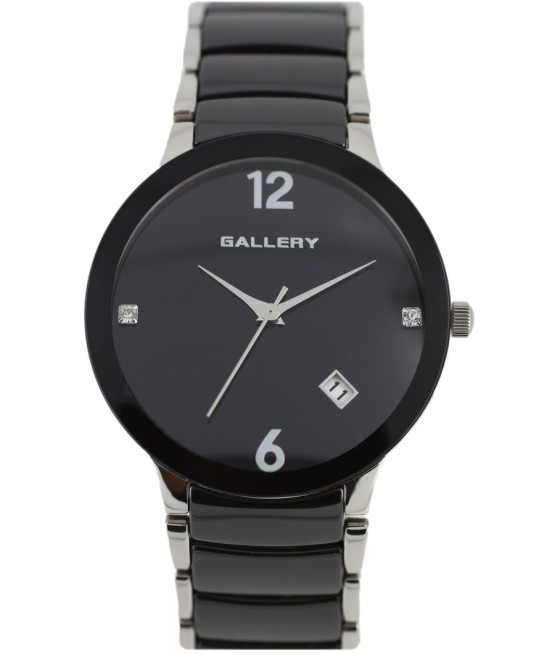 שעון נשים: GALLERY 17343-1
שעון גלרי שחור קרמי עם 2 אבנים