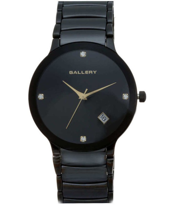 שעון נשים: GALLERY 17343-22
שעון גלרי שחור / קרמי עם 4 אבנים