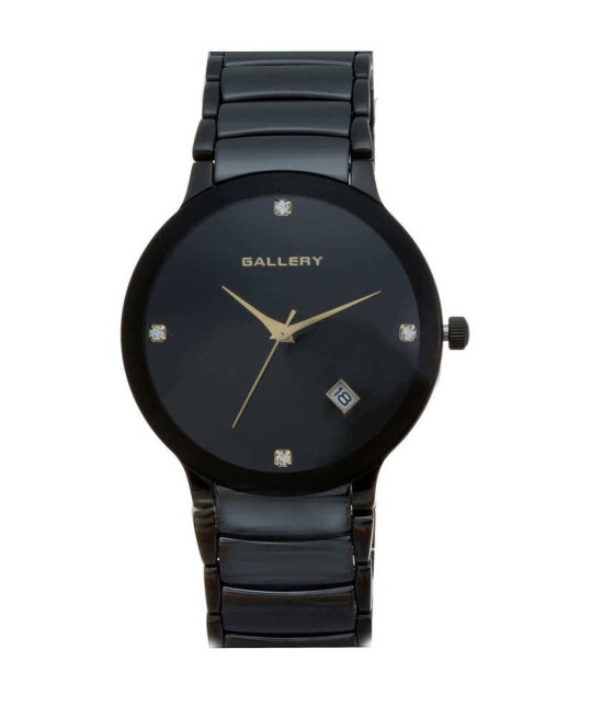 שעון נשים: GALLERY 17343-22
שעון גלרי שחור / קרמי עם 4 אבנים
