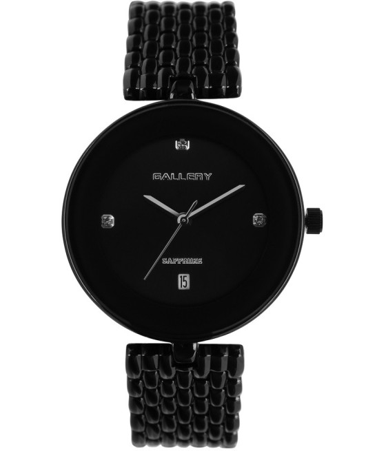 שעון גלרי לאישה מתכתי שחור לוח שחור 17433-22