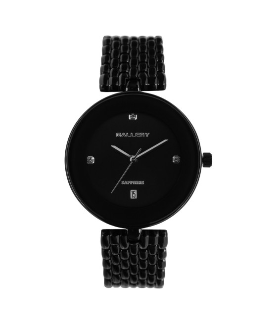 שעון גלרי לאישה מתכתי שחור לוח שחור 17433-22