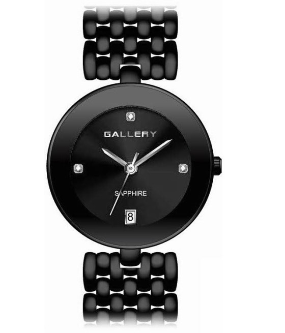 שעון גלרי לאישה GALLERY 17533-22
מתכתי שחור / לוח מתכתי שחור 2 אבנים סברובסק .