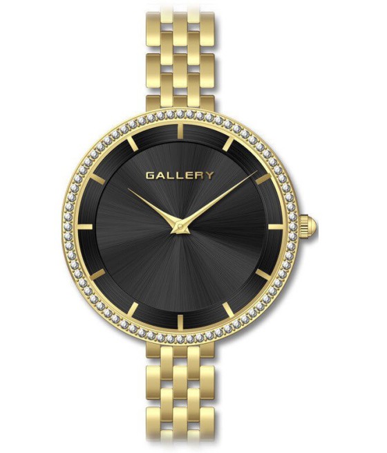 שעון גלרי נשים: GALLERY 17716-13
שעון זהב עם לוח שחור ומסגרת משובצת אבנים