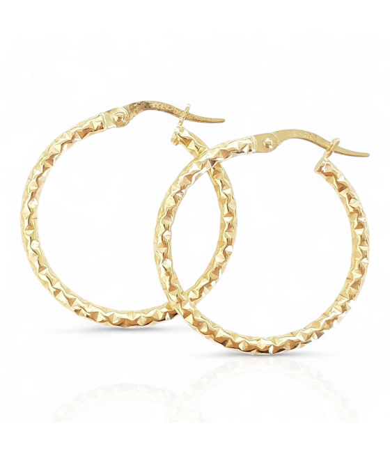 Gold hoop earrings, 25 Mm.