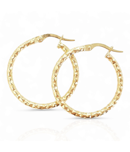 Gold hoop earrings, 25 Mm.