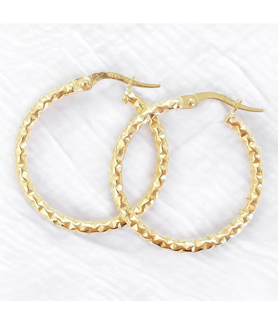 Gold hoop earrings, 25 Mm.