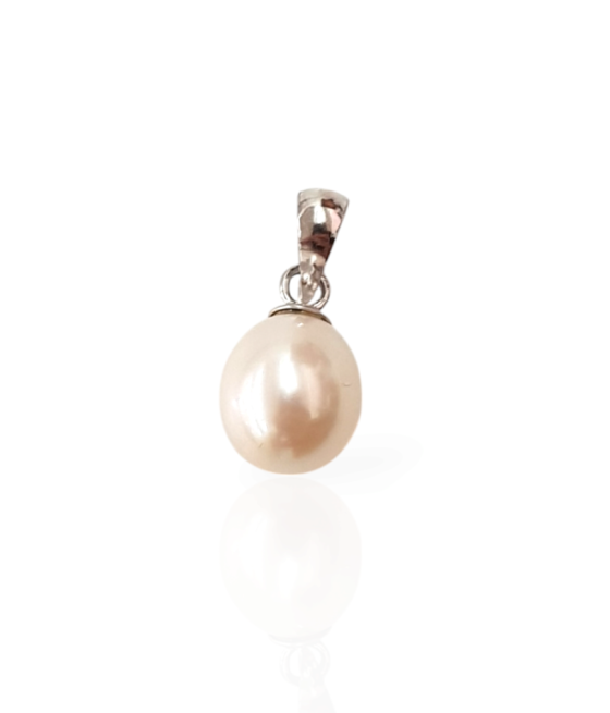 14K Gold Pendant Real Pearl 6.5mm