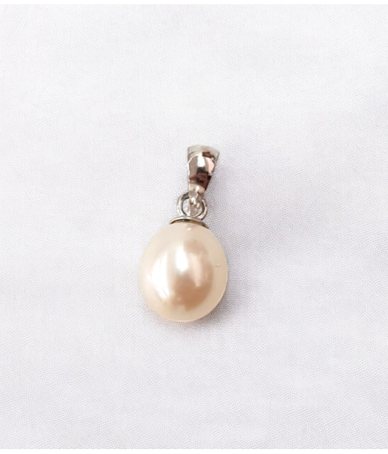 14K Gold Pendant Real Pearl 6.5mm