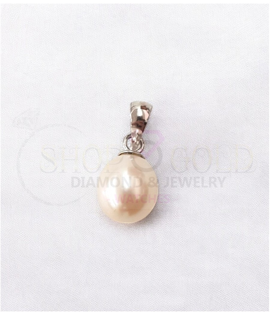 14K Gold Pendant Real Pearl 6.5mm