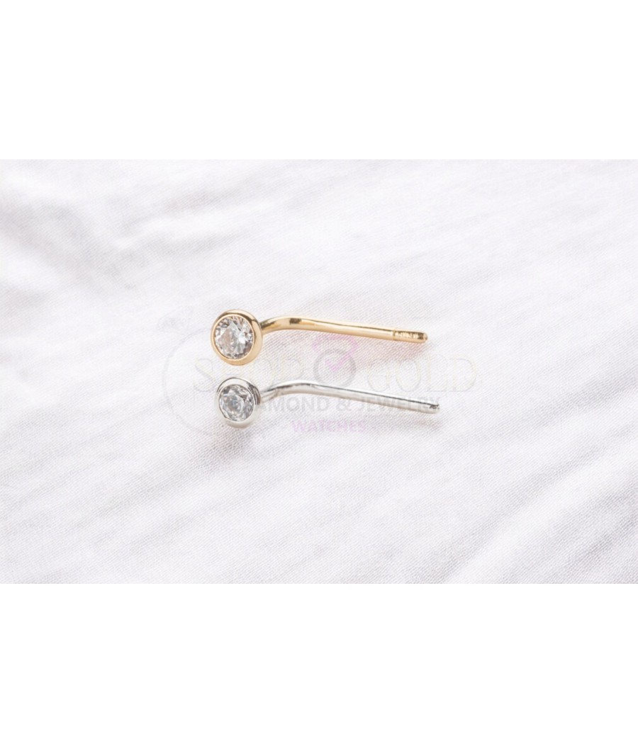 14K Gold Nose Ring 2 mm