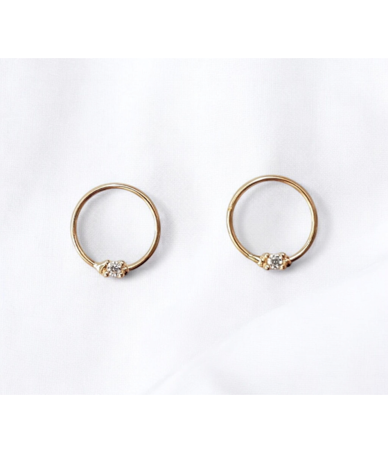 copy of 14K Gold Nose Ring with Zircon