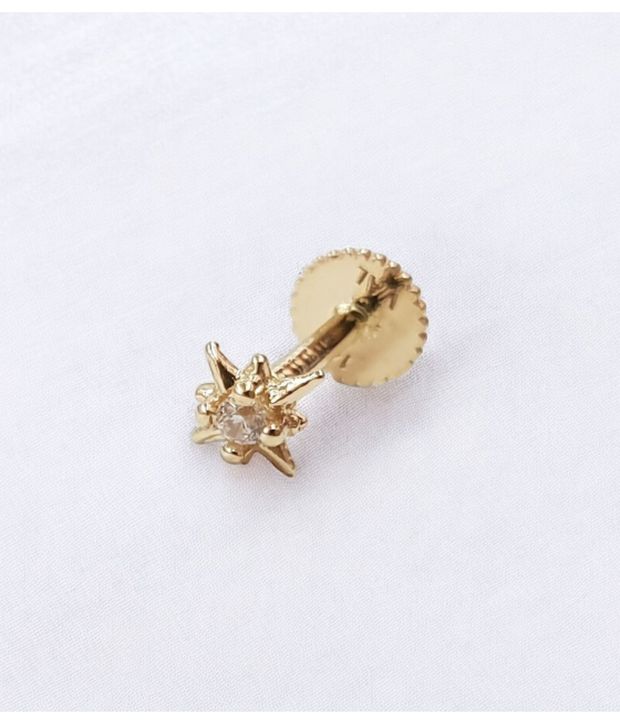 copy of 14K Gold Nose Ring with Zircon