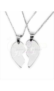 Pendant necklace, half heart