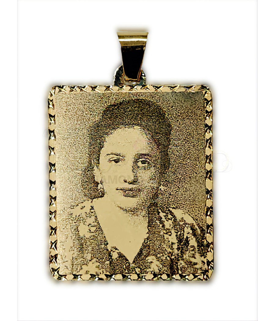 Rectangular photo engraving pendant