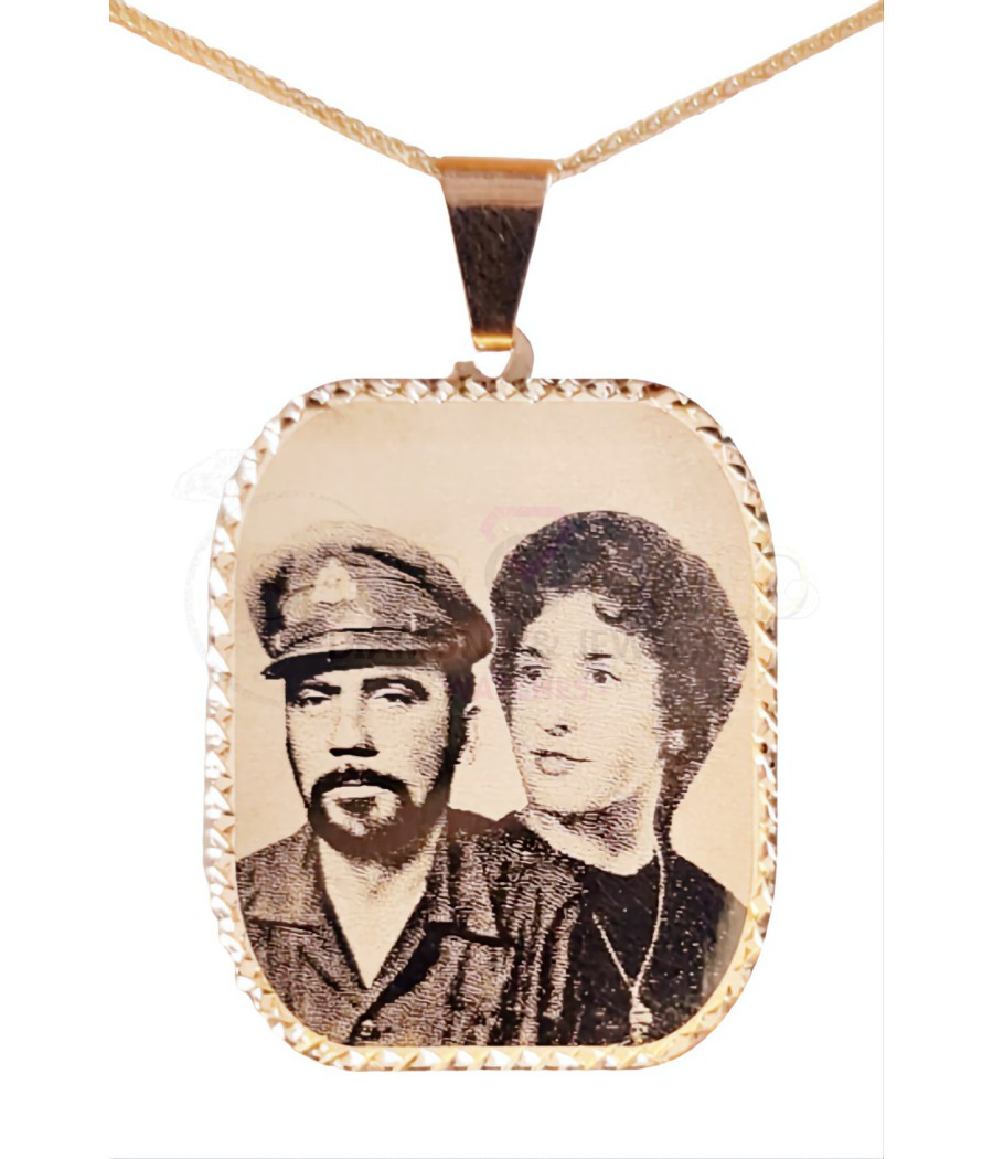 Rectangular photo engraving pendant