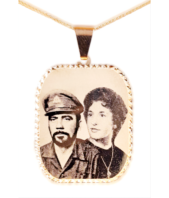 Rectangular photo engraving pendant