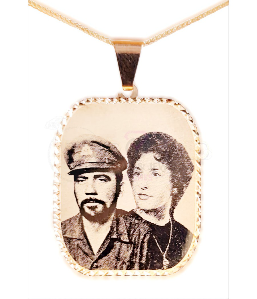 Rectangular photo engraving pendant