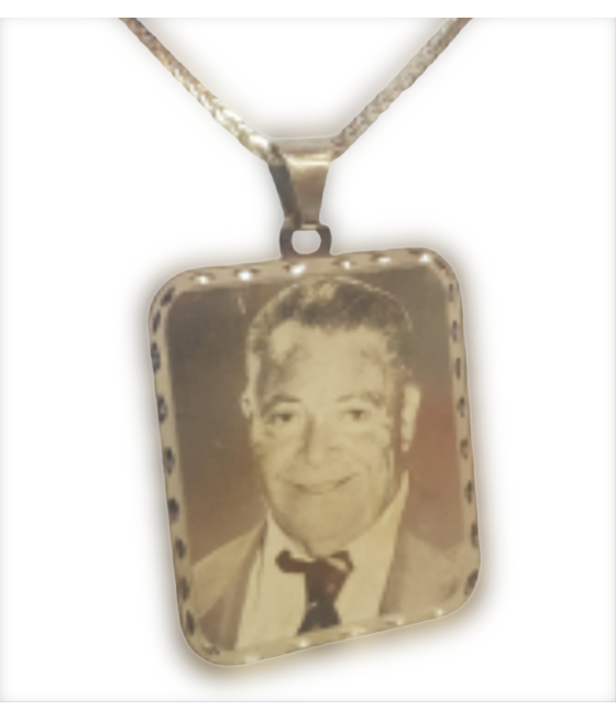 Rectangular photo engraving pendant