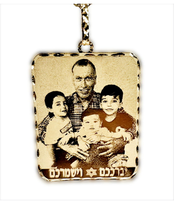 Rectangular photo engraving pendant