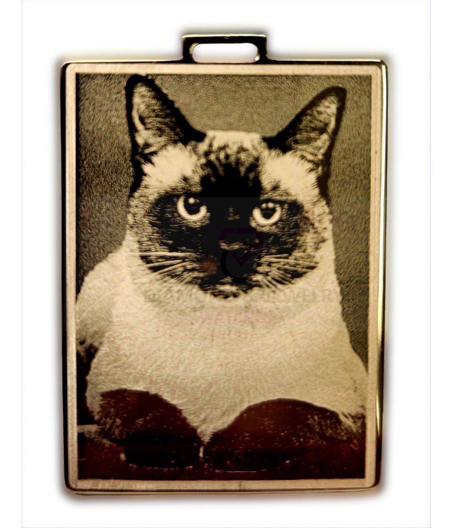 Rectangular photo engraving pendant