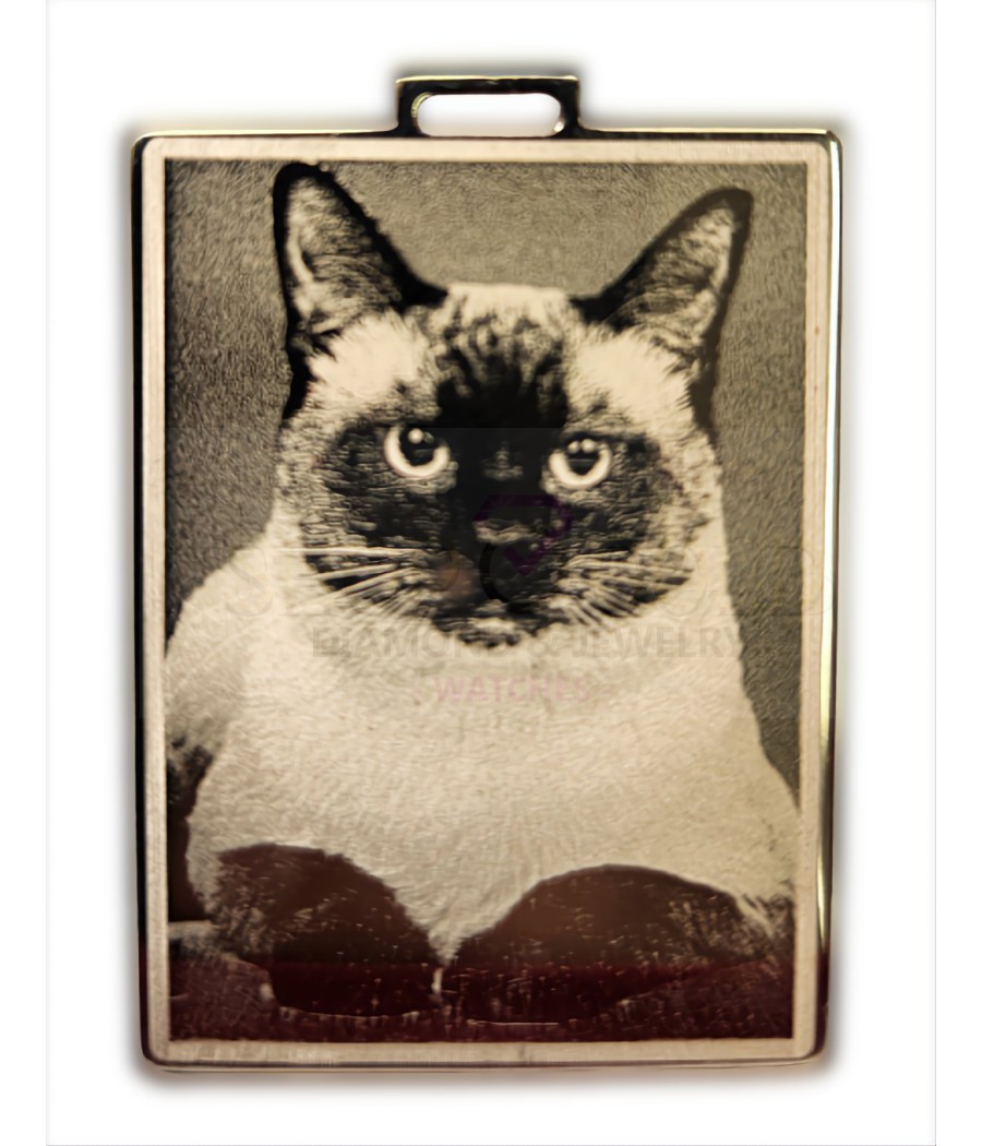 Rectangular photo engraving pendant