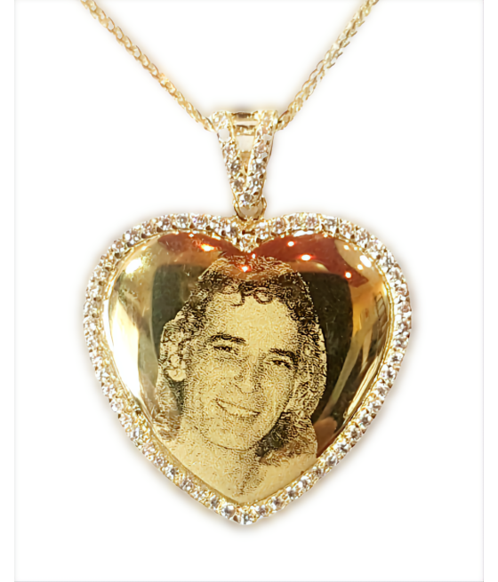 Rectangular photo engraving pendant