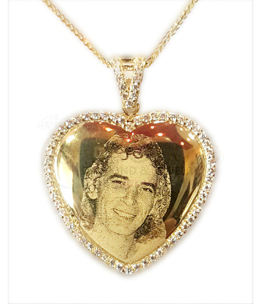 Rectangular photo engraving pendant