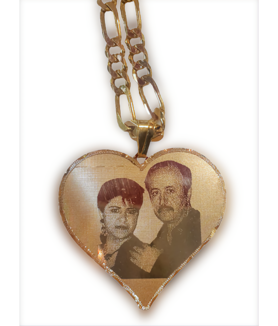 Rectangular photo engraving pendant