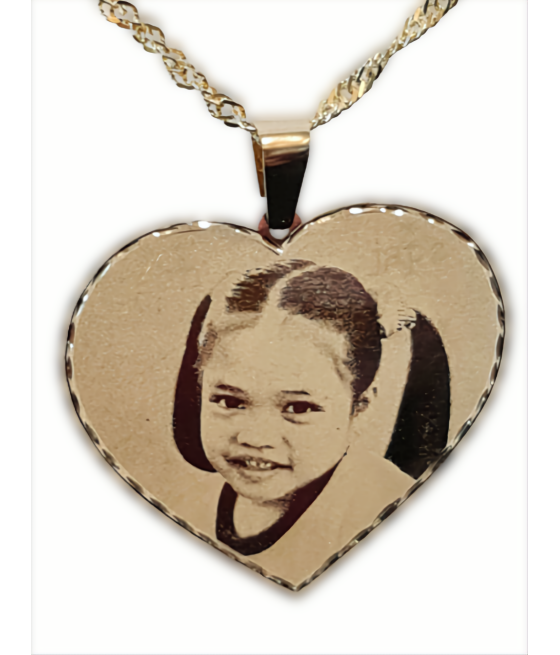 Rectangular photo engraving pendant