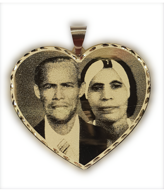 Rectangular photo engraving pendant