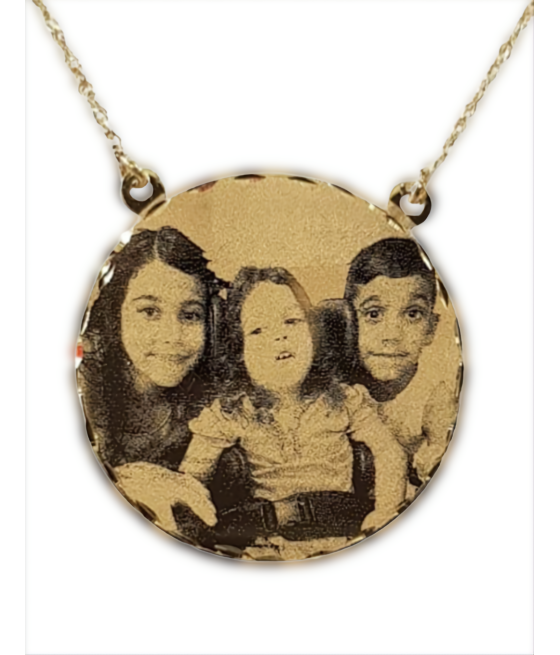 Rectangular photo engraving pendant