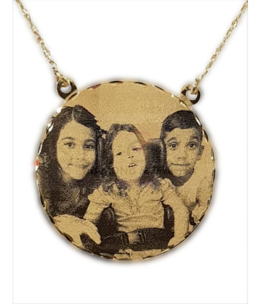 Rectangular photo engraving pendant