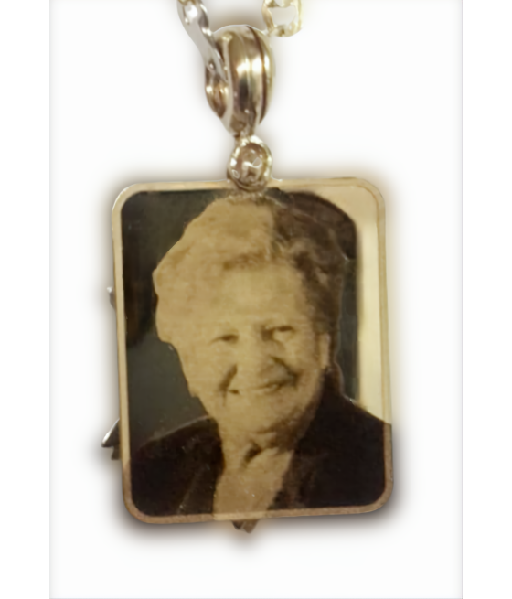 Rectangular photo engraving pendant