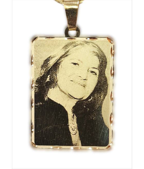 Rectangular photo engraving pendant