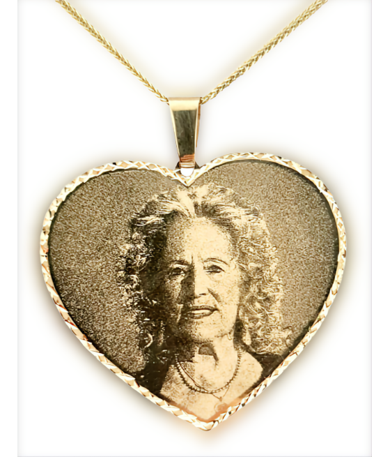 Rectangular photo engraving pendant