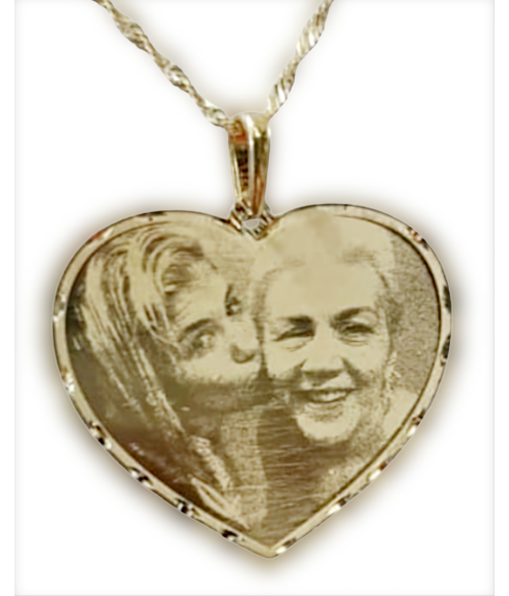 Rectangular photo engraving pendant