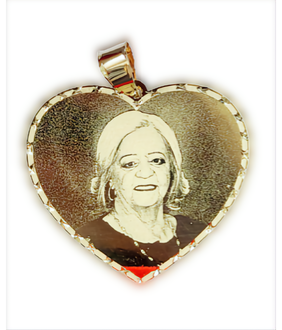 Rectangular photo engraving pendant