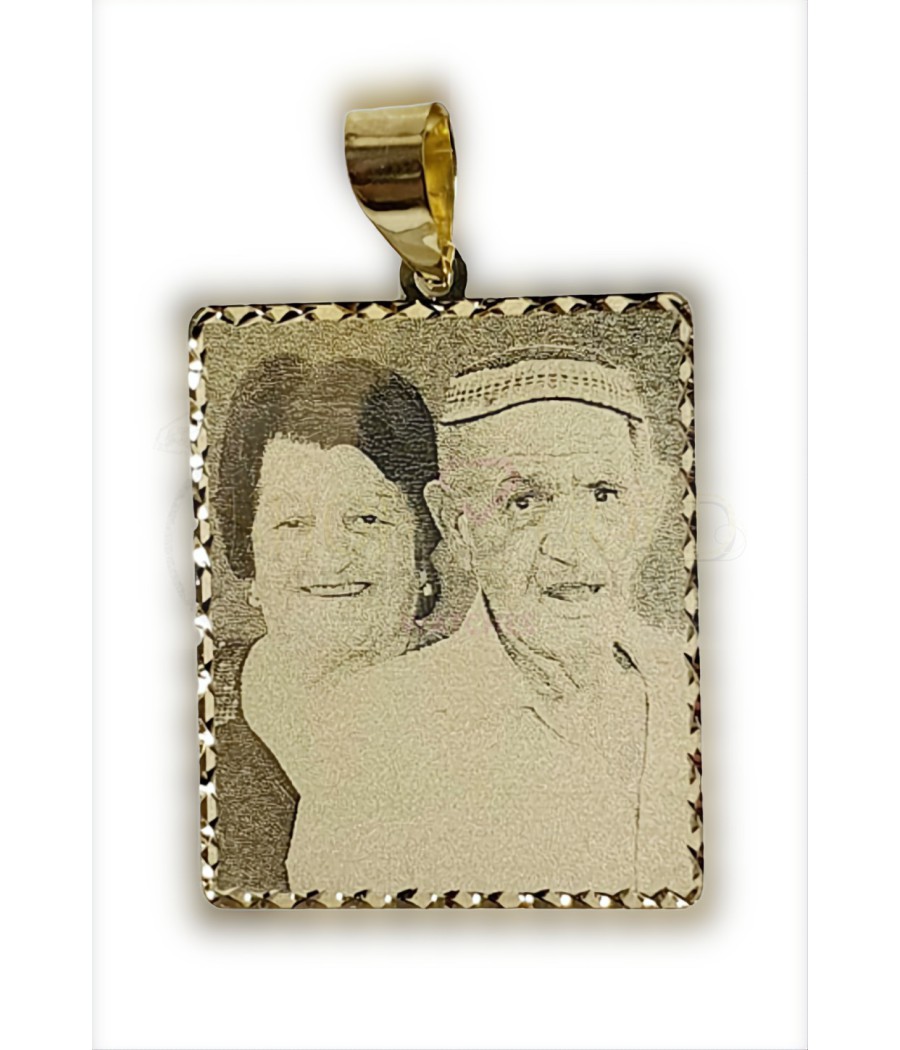 Rectangular photo engraving pendant