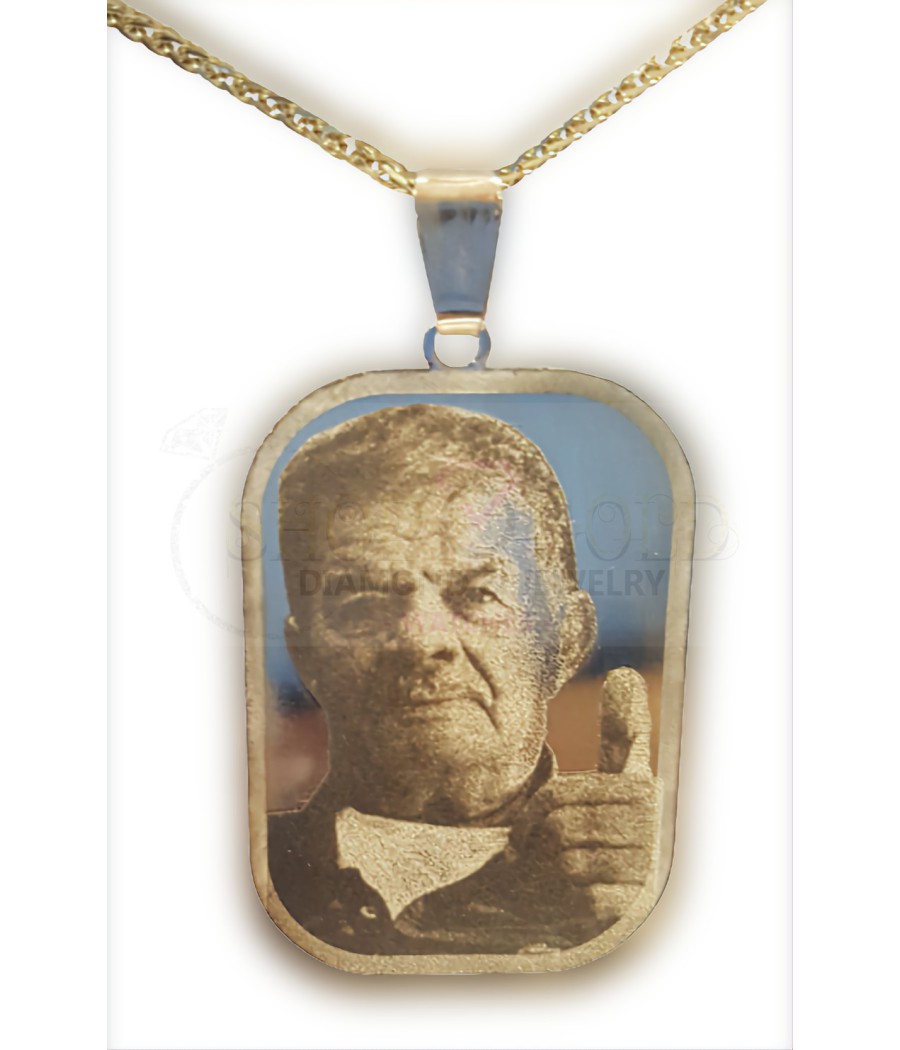 Rectangular photo engraving pendant