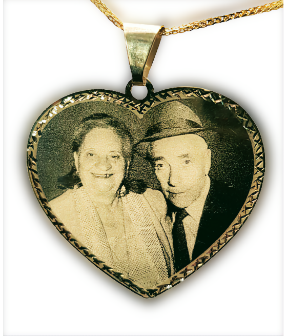 Rectangular photo engraving pendant