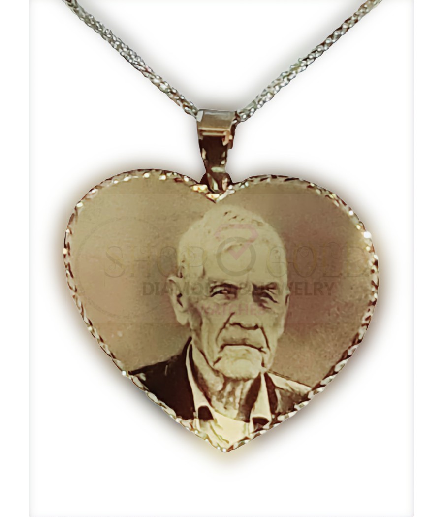 Rectangular photo engraving pendant