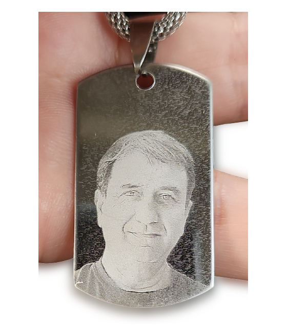 Rectangular photo engraving pendant