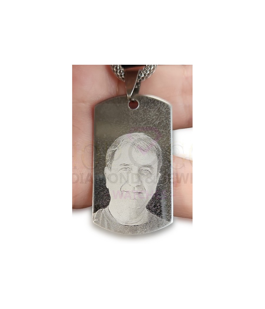 Rectangular photo engraving pendant