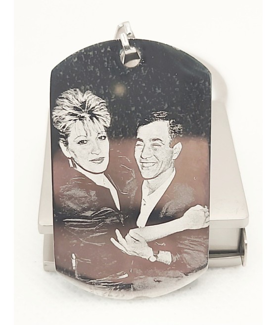 Rectangular photo engraving pendant