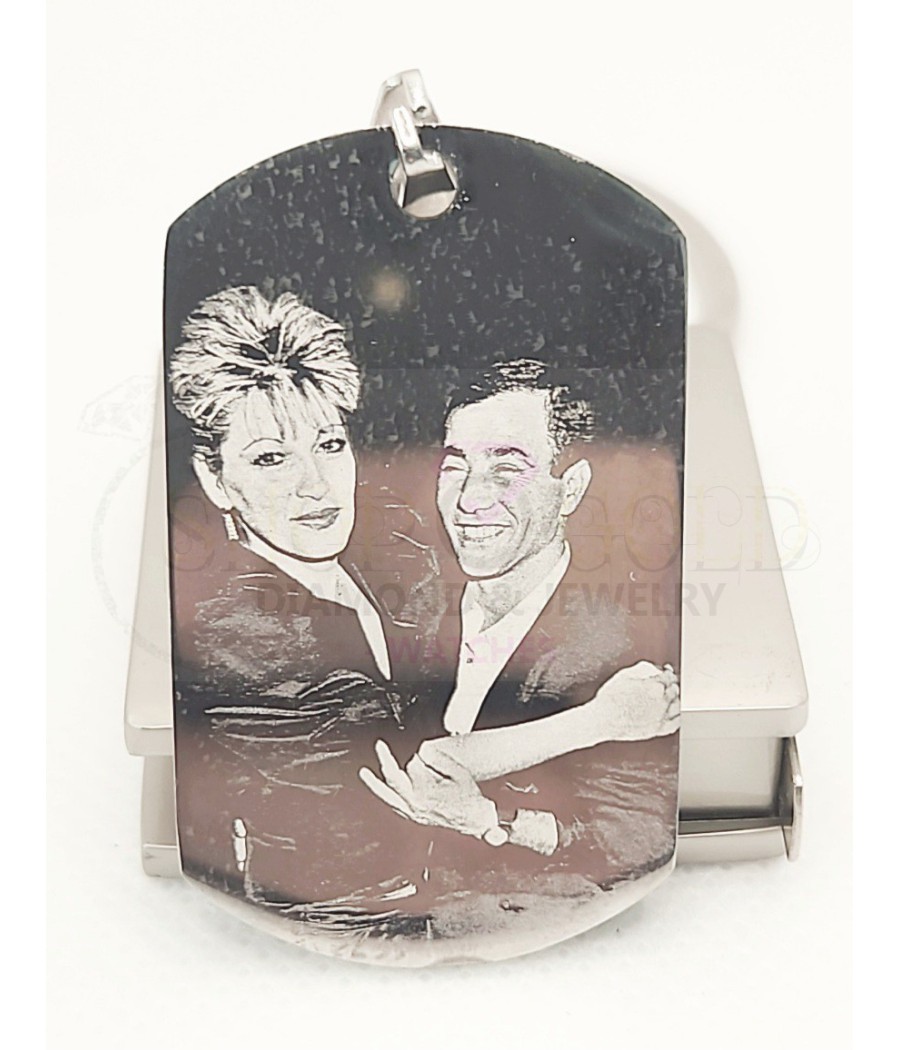 Rectangular photo engraving pendant